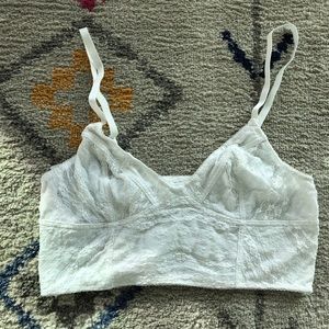 Free People White Lace Bra Medium